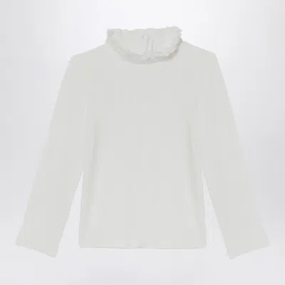 Chloé Kids' White Jersey With Ruffled Collar