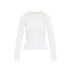 Chloé Fitted Wool Sweater With Lace Collar In White