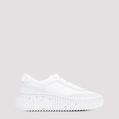 CHLOÉ WHITE LACE UP SNEAKERS