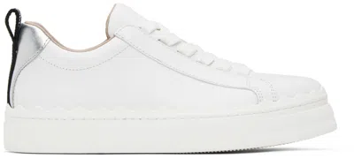 Chloé White Lauren Sneakers In 9dl Silver