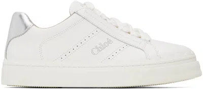 Chloé Scalloped Edge Rubber Sole Sneakers In Brown