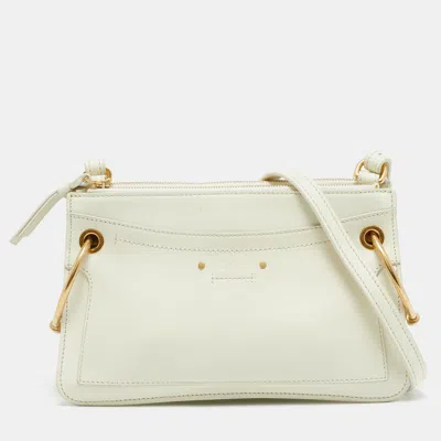 Pre-owned Chloé White Leather Double Zip Roy Shoulder Bag