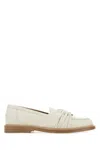 Chloé Leather Loafers With Draped Lamb Nappa Inserts In White