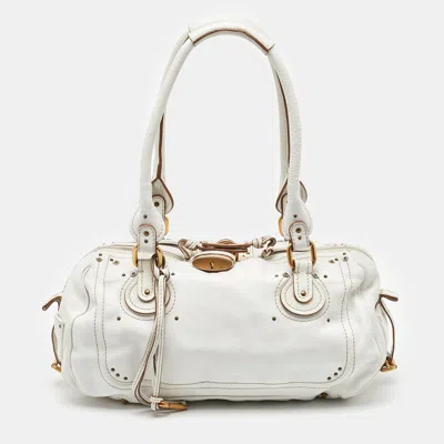 Pre-owned Chloé White Leather Medium Paddington Satchel