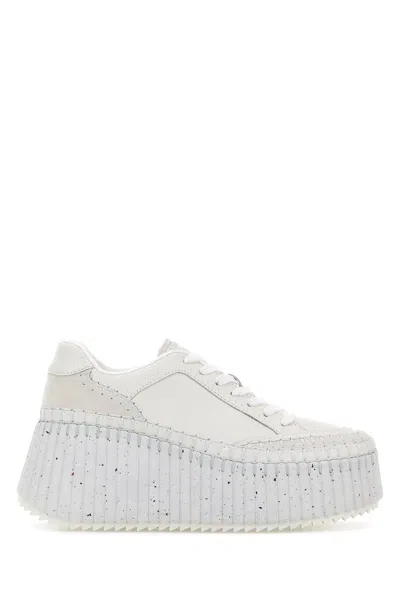 Chloé Chloe White Leather Nama Sneakers