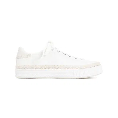 CHLOÉ WHITE LEATHER SNEAKERS FOR WOMEN