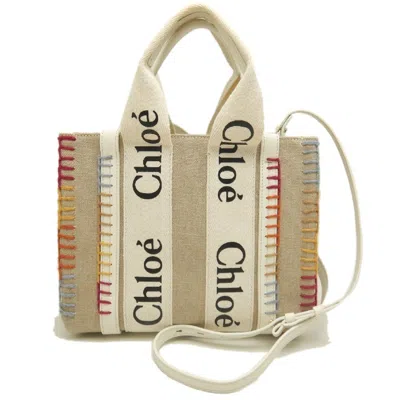 Pre-owned Chloé White Linen Leather Tote Bag ()