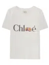 Chloé White Logo Crew Neck T-shirt In White