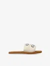 Chloé Logo Aqua Slides In White