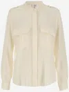 Chloé Pokets Classic Turtle Neck Shirt Clothing In White