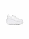 Chloé Platform Speckled Mix Leather Sneakers In White
