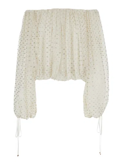 CHLOÉ WHITE OFF SHOULDER TOP