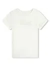 CHLOÉ WHITE ORGANIC COTTON EMBROIDERED T-SHIRT