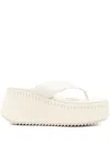 Chloé White Platform Sandals In Multi