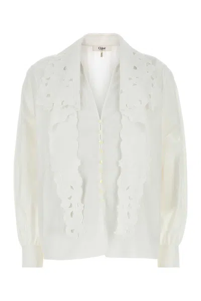 CHLOÉ CHLOE WHITE POPLIN SHIRT