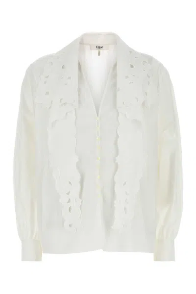 CHLOÉ WHITE POPLIN SHIRT