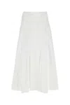 Chloé Chloe White Poplin Skirt