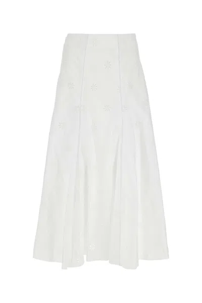 Chloé White Poplin Skirt
