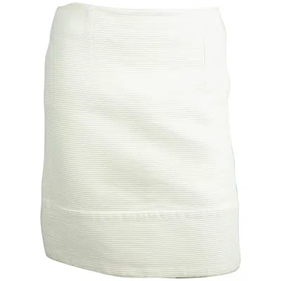 Pre-owned Chloé Chloe White Ribbed Cotton Skirt - 42