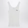 Chloé Embroidered Ribbed Cotton Tank