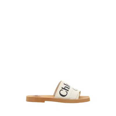 CHLOÉ WHITE RUBBER SANDALS