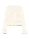 Chloé Latte-colored Crochet Cardigan In Blend
