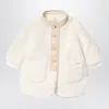 Chloé White Shearling-effect Jacket In Neutral