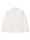 CHLOÉ WHITE SHIRT WITH ALL-OVER STAR EMBROIDERY