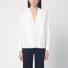 Chloé White Shirt With Embroidered Bow Tie In White