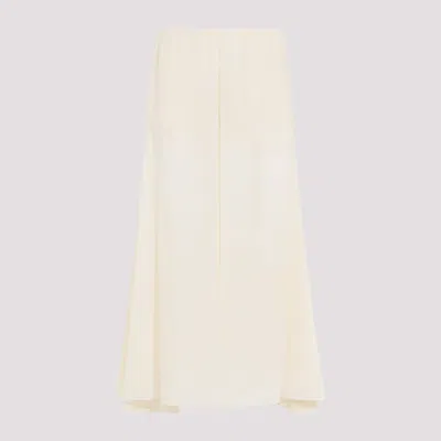 Chloé Silk Georgette Cropped Flared High Rise Pants In White