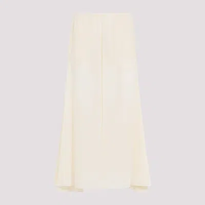 Chloé Silk Georgette Cropped Flared High Rise Pants In White