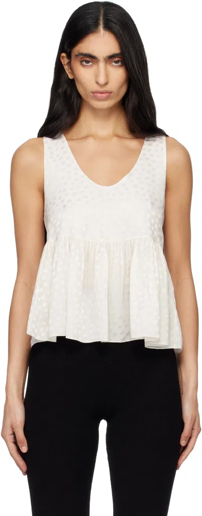 Chloé White Silk Tank Top In Neutral