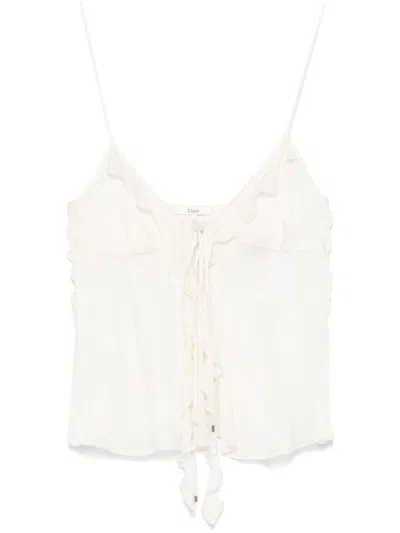 Chloé White Silk Top