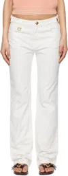 Chloé Low-rise Cotton Wide-leg Pants In 107 Iconic Milk
