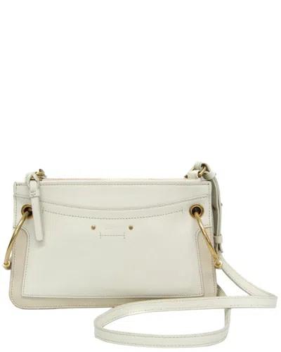 Pre-owned Chloé White Suede Leather Shoulder Bag (authentic Pre-loved)