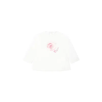 Chloé Babies' White T-shirt For Girl With Spriral Print