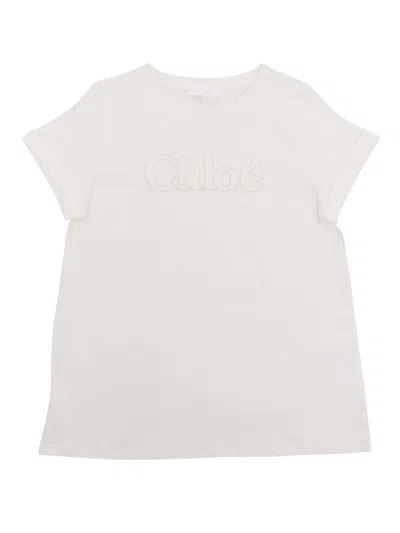 Chloé Kids' White T-shirt With Logo