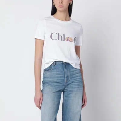 Chloé White T-shirt With Logo Print