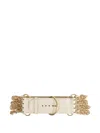 Chloé Camera Croc-effect Chain Belt In White