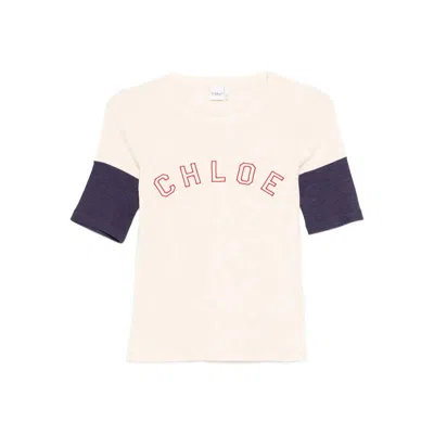 CHLOÉ CHLOÉ WHITE TOPS - T-SHIRTS & JERSEYS WOMEN
