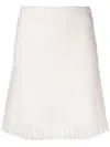 Chloé Bouclé Fringed A-line Miniskirt In Neutrals