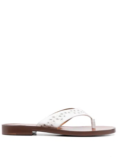Chloé Chloe Women White Leather Paz Chloe X Eres Thong Slippers