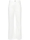 Chloé White Five-pocket Jeans With Logo Detail In Cotton Blend Denim Woman In White