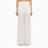 CHLOÉ WHITE WIDE TROUSERS IN RAMIE