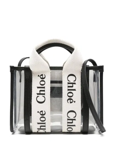 Chloé White Woody Mini Tote