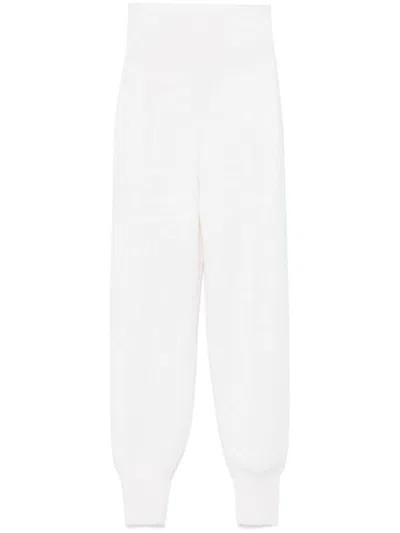 CHLOÉ WHITE WOOL KNITTED TROUSERS