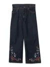 CHLOÉ WIDE BOTTOM JEANS WITH EMBROIDERY