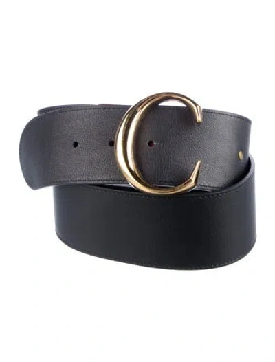 Pre-owned Chloé Wide Leather Belt In Black