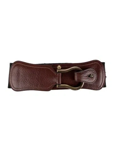 Pre-owned Chloé Wide Leather Waist Belt In Brown