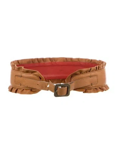 Pre-owned Chloé Wide Leather Waist Belt In Neutral